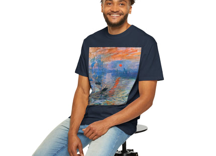 Sunrise by Claude Monet Unisex Garment-Dyed T-shirt