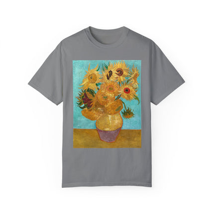 Vase with Twelve Sunflowers by Vincent van Gogh Unisex Garment-Dyed T-shirt