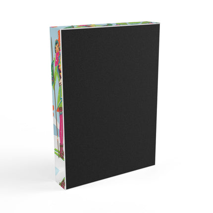 🎿🌸 The Winter Flower Adventurer Acrylic Art Block – Colorful Ski Fantasy
