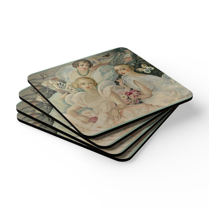 Les Femmes Fatales by Gerda Wegener Corkwood Coaster Set