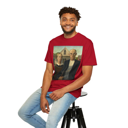 American Gothic by Grant Wood Unisex Garment-Dyed T-shirt