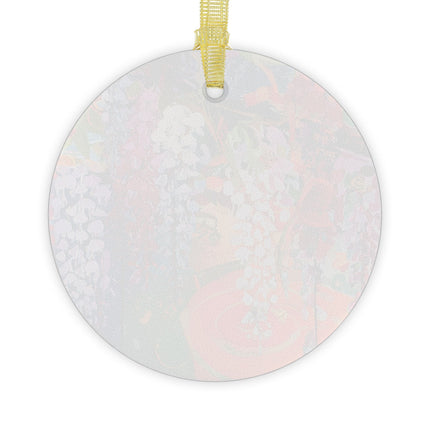 Golden Wisteria Elegance Glass Ornament