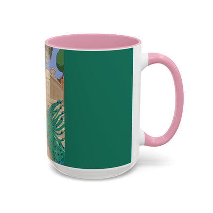 The Peacock's Admiration Colorful Mug (11oz, 15oz) – Rococo Elegance, Peacock Beauty & Garden Charm