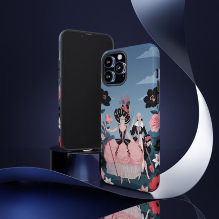 🌹🎭 The Rose Masquerade Promenade Phone Case – Art Deco Floral Elegance