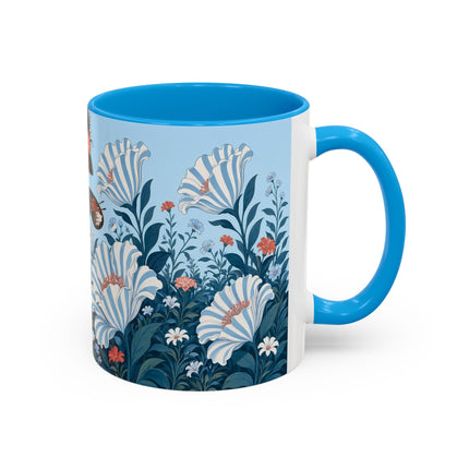 🎨💙 The Enchanted Garden Artist Colorful Mug – Art Deco Floral Whimsy