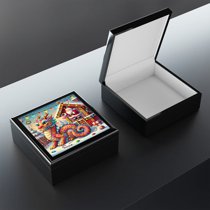 Playful Dragon's Christmas Jewelry Box