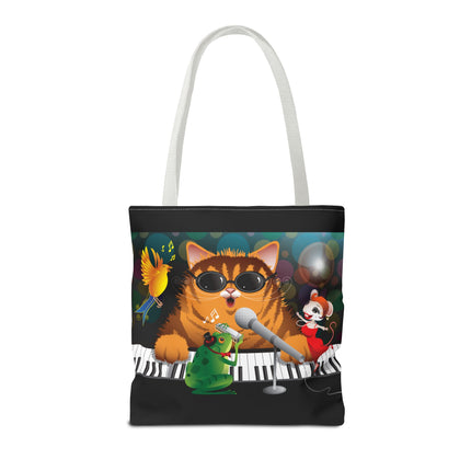 Tote Bag Jazz Cat Music Artwork