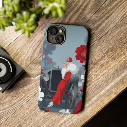 🚗🌺 The Lady Of The Grand Touring Car Phone Case – Art Deco Motoring Elegance