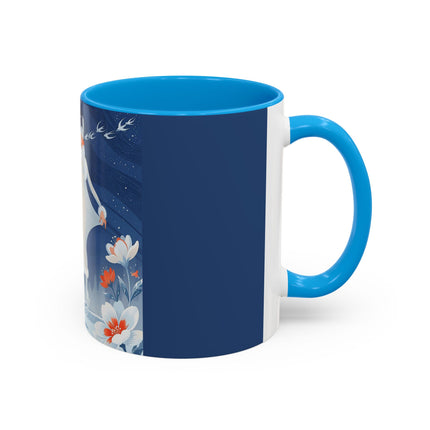 ❄️⛸️ The Winter Skater’s Flight Colorful Mug – Art Deco Floral Fantasy