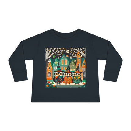 Night of the Trick-or-Treating Owlets Toddler Long Sleeve Tee