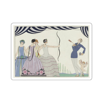 Visez au coeur, belles dames! by George Barbier Kiss-Cut Stickers (4 Sizes)