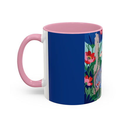 The Lady Of The Scarlet Bow Colorful Mugs – Art Deco Botanical Archer Elegance