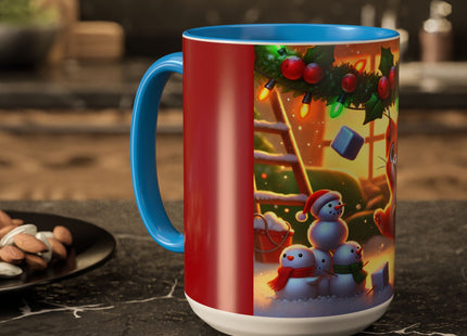 Naughty or Nice Kitten Christmas Colorful Mugs (11oz, 15oz)