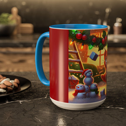 Naughty or Nice Kitten Christmas Colorful Mugs (11oz, 15oz)