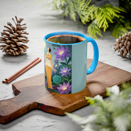 The Lady Of The Moonlit Garden Colorful Mugs – Art Deco Botanical Serenity