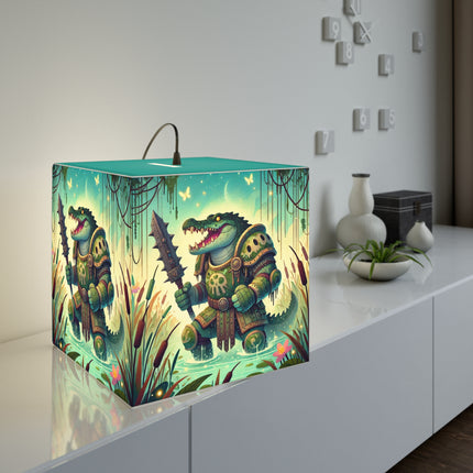 🐊👑 The Swamp Tyrant Light Cube Lamp – Primal Power & Bog Dominion