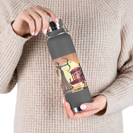 Art Deco Valentine's Romance Copper Vacuum Insulated Bottle, 22oz
