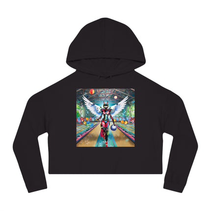 Samurai Robot Angels Cropped Hooded Sweatshirt