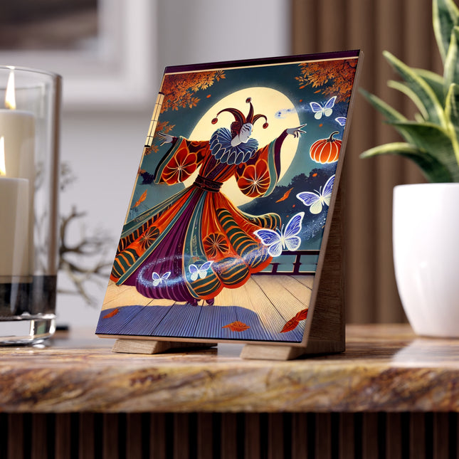 Court Magician with Ghost Butterflies Ceramic Tile
