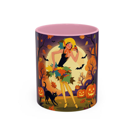 🌕🍂 Autumn Song Beneath The Harvest Moon Colorful Mug – Whimsical Halloween Charm