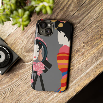 Geisha Mirror Phone Case – Elegant Reflection & Timeless Beauty