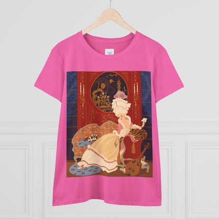 🎼🐈 The Lady Of The Midnight Salon Cotton Tee – Art Deco Fashion Illustration