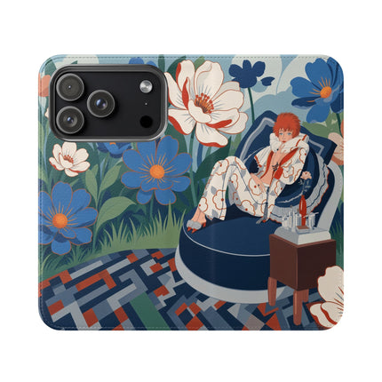 🌺🪞 The Lady Of The Grand Flower Salon Flip Case – Art Deco Floral Elegance