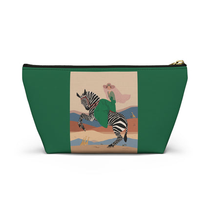 Zebra Rider Cosmetic Bag – Safari Chic & Art Deco Elegance