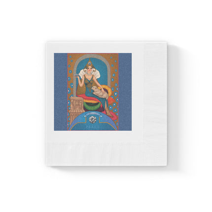 April & Diamond Zodiac White Coined Napkins