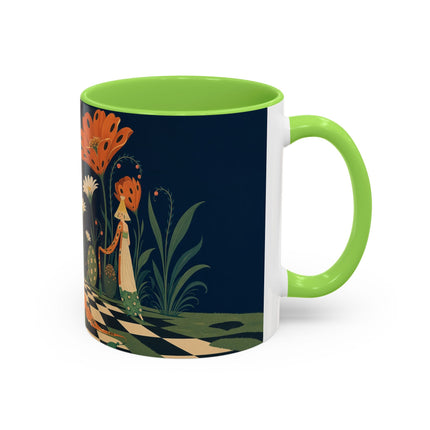 🌼🧡 The Midnight Floral Masquerade Colorful Mug – Art Deco Fashion Fantasy