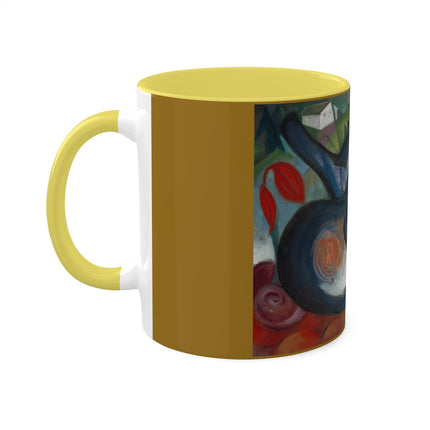 Two Cats, Blue and Yellow by Franz Marc Colorful Mugs, 11oz