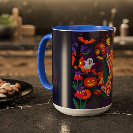 🌙🎃 The Moonlit Garden Masquerade Colorful Mug – Floral Halloween Charm
