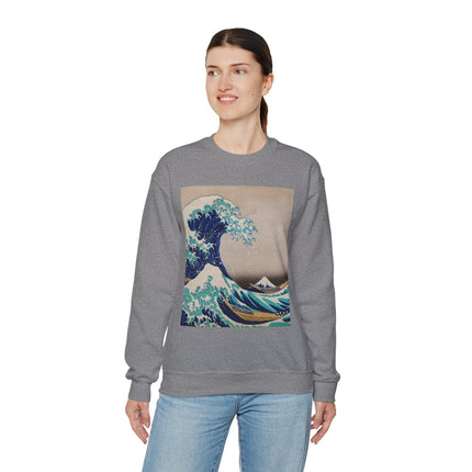 The Great Wave off Kanagawa by Katsushika Hokusai Heavy Blend™ Crewneck Sweatshirt