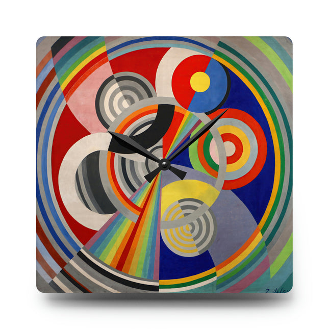 Rythme No. 1 by Robert Delaunay Acrylic Wall Clock, Round and Square