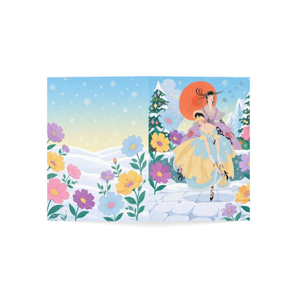 🌸❄️ The Ladies Of The Winter Garden Greeting Card – Art Deco Holiday Fantasy