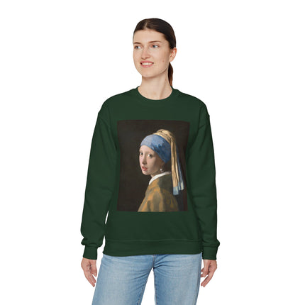Girl with a Pearl Earring by Johannes Vermeer Heavy Blend™ Crewneck Sweatshirt