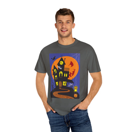 Halloween Night at the Haunted House Unisex Garment-Dyed T-shirt