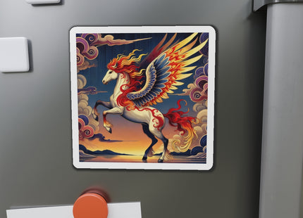 Flame-Winged Horse at Sunset Die-Cut Magnets (4 Sizes)