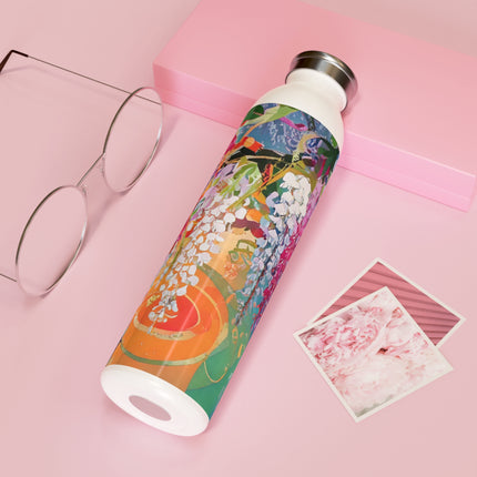 Golden Wisteria Elegance Slim Water Bottle
