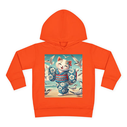 Geisha Kitten by the Seaside Toddler Pullover Fleece Hoodie