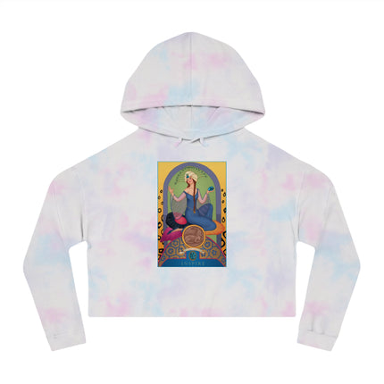 December & Tanzanite (from the Gem Series) by Sofia Chiostri Women’s Cropped Hooded Sweatshirt