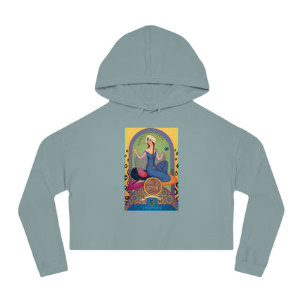 December & Tanzanite (from the Gem Series) by Sofia Chiostri Women’s Cropped Hooded Sweatshirt