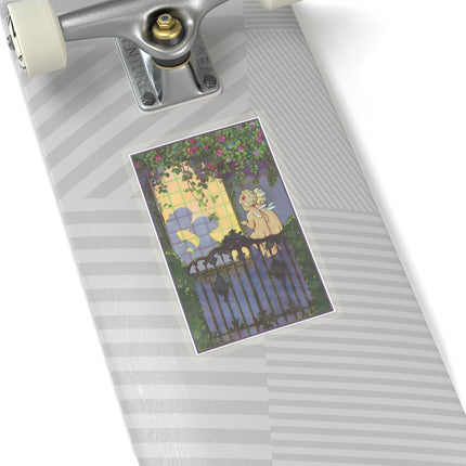 Whispers of Love: A Vintage Art Deco Fairytale Kiss-Cut Stickers (4 Sizes)