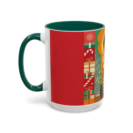 ❤️ The Lady Of The Candlelit Christmas Alcove Colorful Mug – Art Deco Holiday Elegance