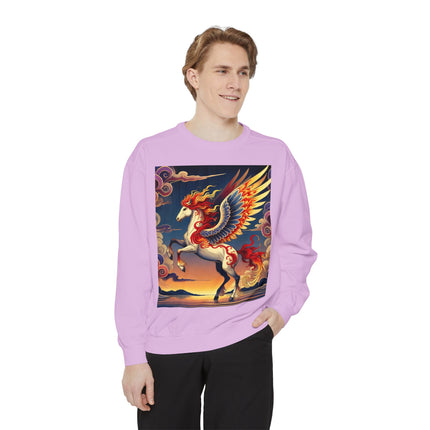 Flame-Winged Horse at Sunset Sweatshirt