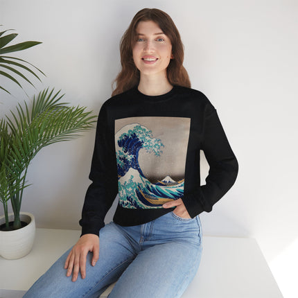 The Great Wave off Kanagawa by Katsushika Hokusai Heavy Blend™ Crewneck Sweatshirt