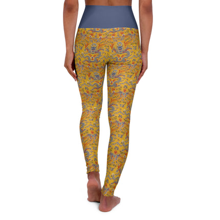The Imperial 12-Symbol Robe, A Dragon's Regalia High Waisted Yoga Leggings (AOP)