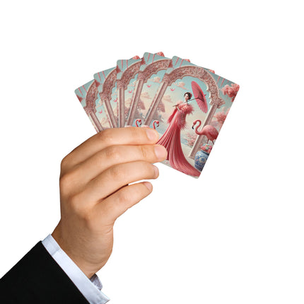 Petals, Porcelain, and Flamingos Playing Cards