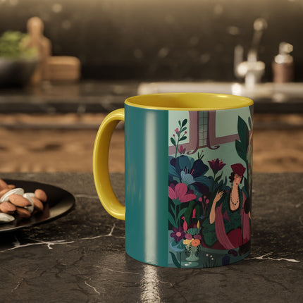 The Ladies Of The Secret Masquerade Colorful Mugs – Art Deco Floral Mystery