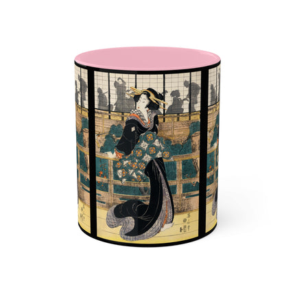 Japanese woman woodcut print by Kikukawa Eizan Colorful Mugs, 11oz